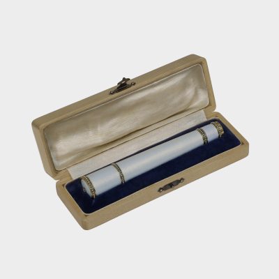Faberge enamel in wooden box