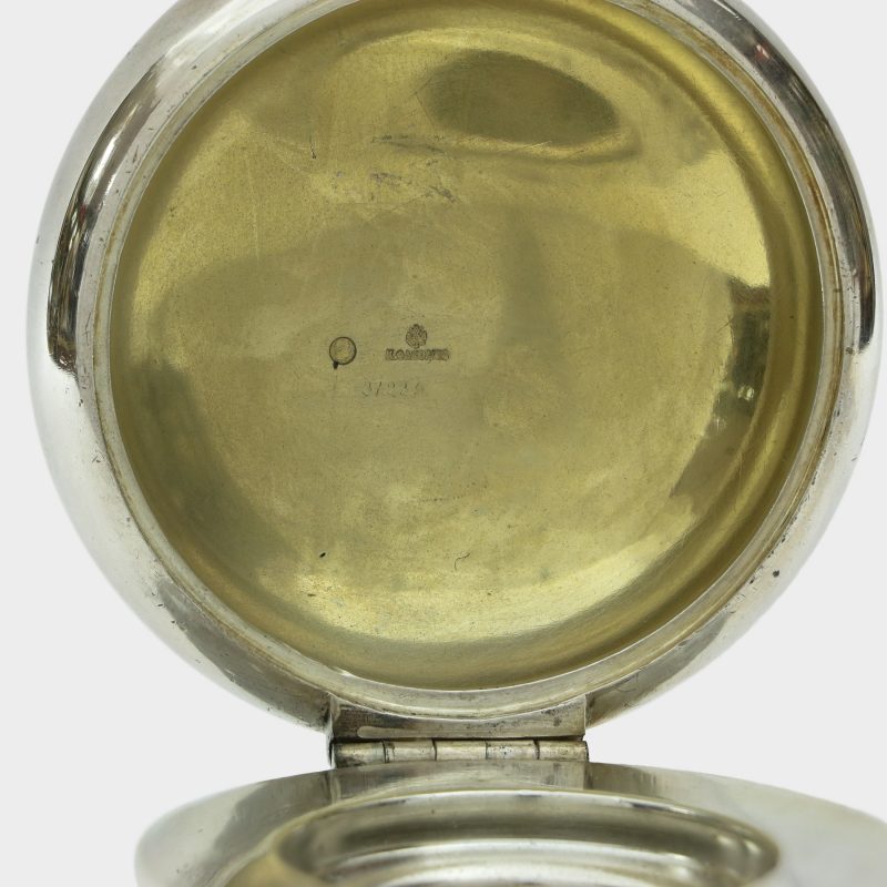 close-up of hallmarks on silver-gilt interior together with scratched inventory number 31225