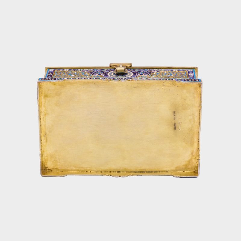 silver-gilt bottom of box made by Antip Kuzmichev for Tiffany