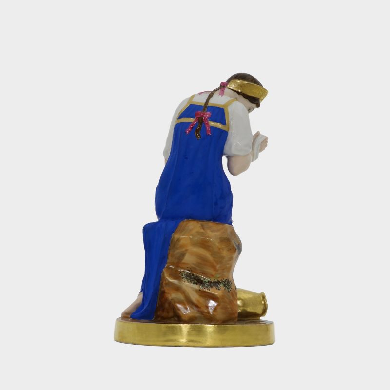 Russian porcelain figure of woman with jug, probably Imperial Porcelain Factory