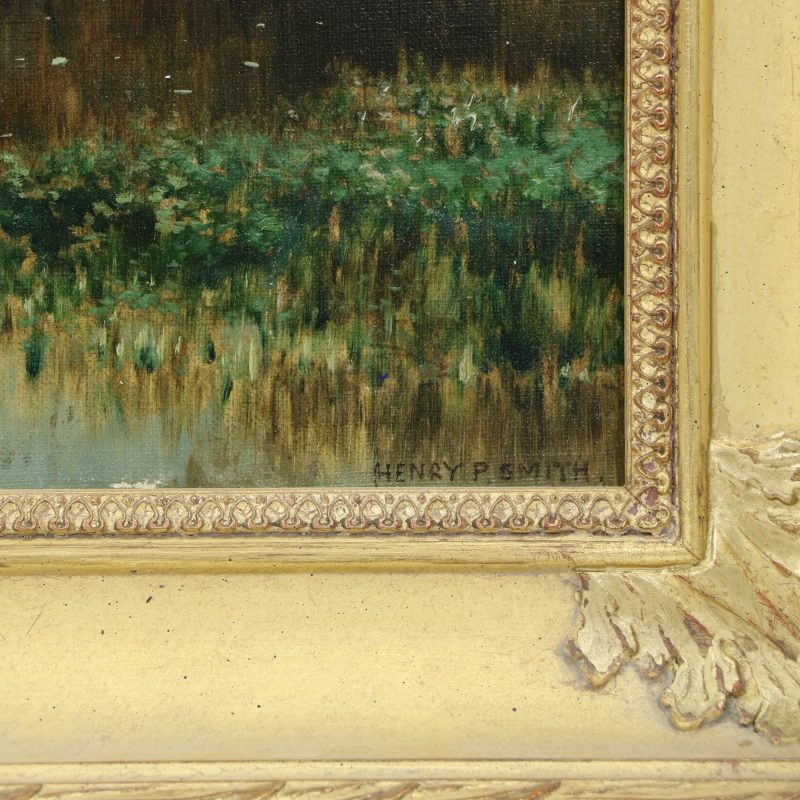 close-up of signature on oil painting by Henry Pember Smith
